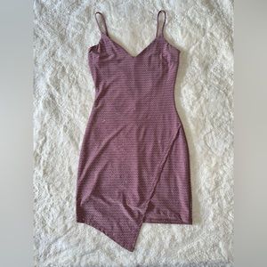 Beautiful Lavender Purple Sparkling Mini Cross Over Dress